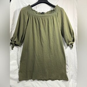 Off The Shoulder Muslin Flow Dress Small Jessica Simpson elastic boho hippie EUC